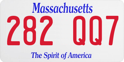 MA license plate 282QQ7