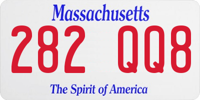 MA license plate 282QQ8
