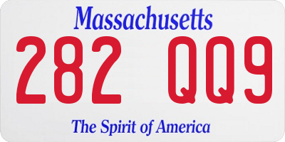 MA license plate 282QQ9