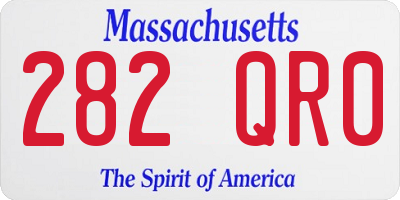 MA license plate 282QR0