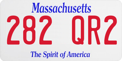 MA license plate 282QR2