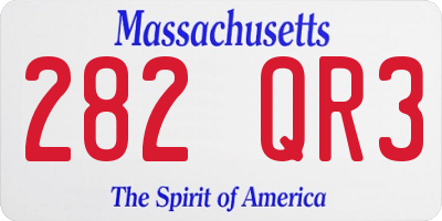 MA license plate 282QR3