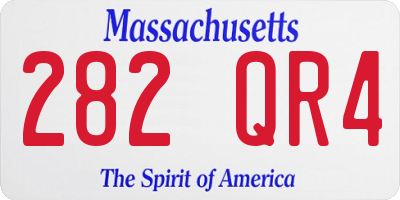 MA license plate 282QR4