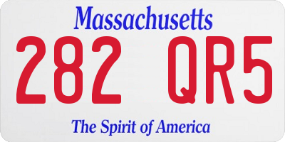 MA license plate 282QR5