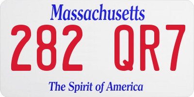 MA license plate 282QR7