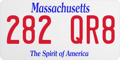 MA license plate 282QR8