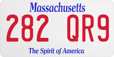 MA license plate 282QR9