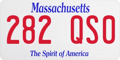 MA license plate 282QS0