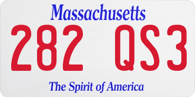 MA license plate 282QS3