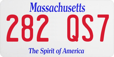 MA license plate 282QS7