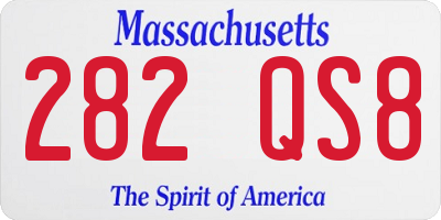 MA license plate 282QS8