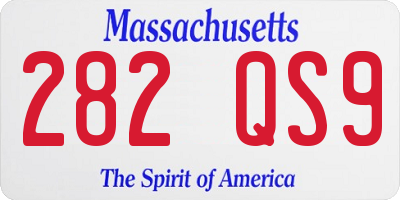 MA license plate 282QS9