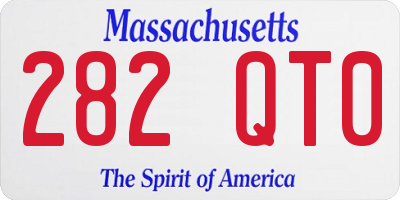 MA license plate 282QT0