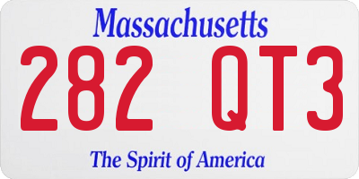 MA license plate 282QT3