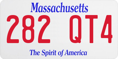 MA license plate 282QT4