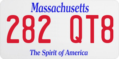 MA license plate 282QT8