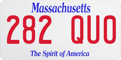 MA license plate 282QU0