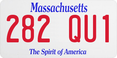 MA license plate 282QU1