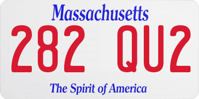 MA license plate 282QU2