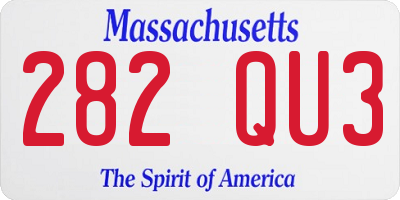 MA license plate 282QU3