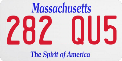 MA license plate 282QU5