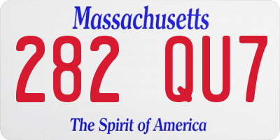 MA license plate 282QU7