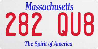 MA license plate 282QU8