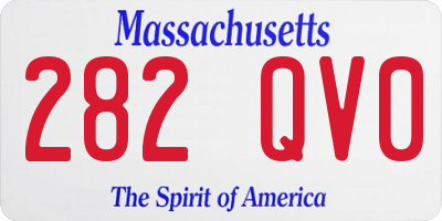 MA license plate 282QV0