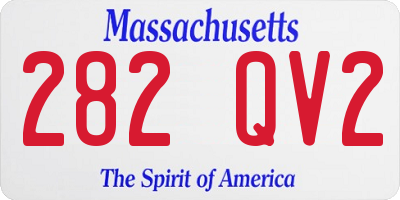 MA license plate 282QV2