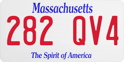MA license plate 282QV4