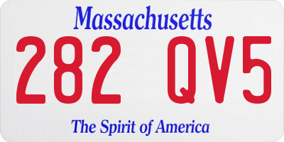 MA license plate 282QV5