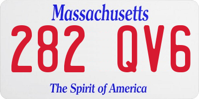 MA license plate 282QV6
