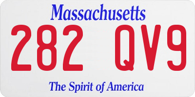 MA license plate 282QV9