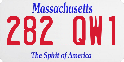 MA license plate 282QW1