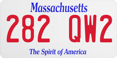 MA license plate 282QW2