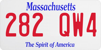 MA license plate 282QW4