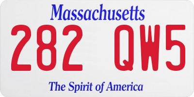 MA license plate 282QW5