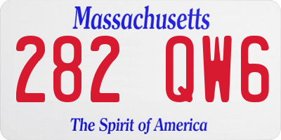 MA license plate 282QW6