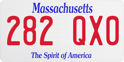 MA license plate 282QX0