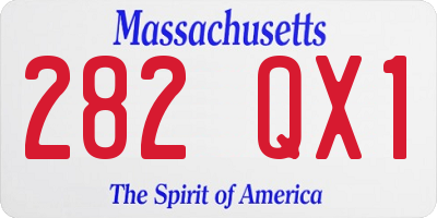 MA license plate 282QX1