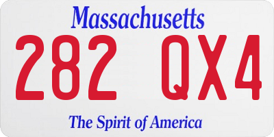 MA license plate 282QX4