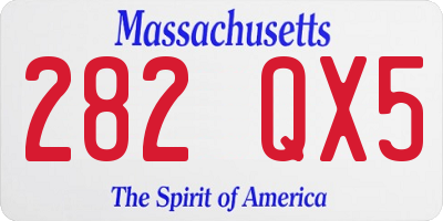 MA license plate 282QX5