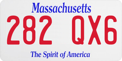 MA license plate 282QX6