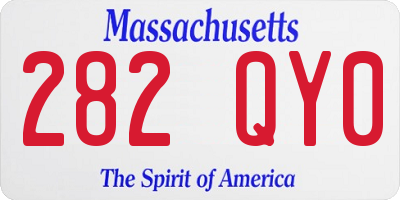 MA license plate 282QY0