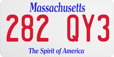 MA license plate 282QY3