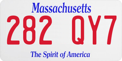 MA license plate 282QY7