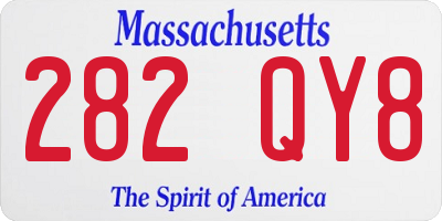 MA license plate 282QY8