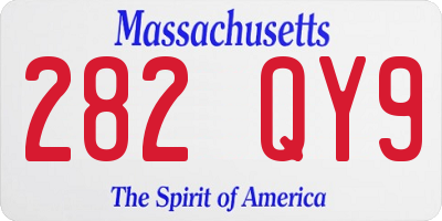MA license plate 282QY9