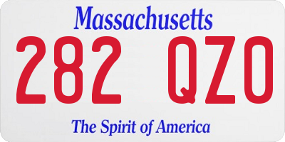 MA license plate 282QZ0