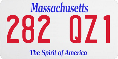 MA license plate 282QZ1